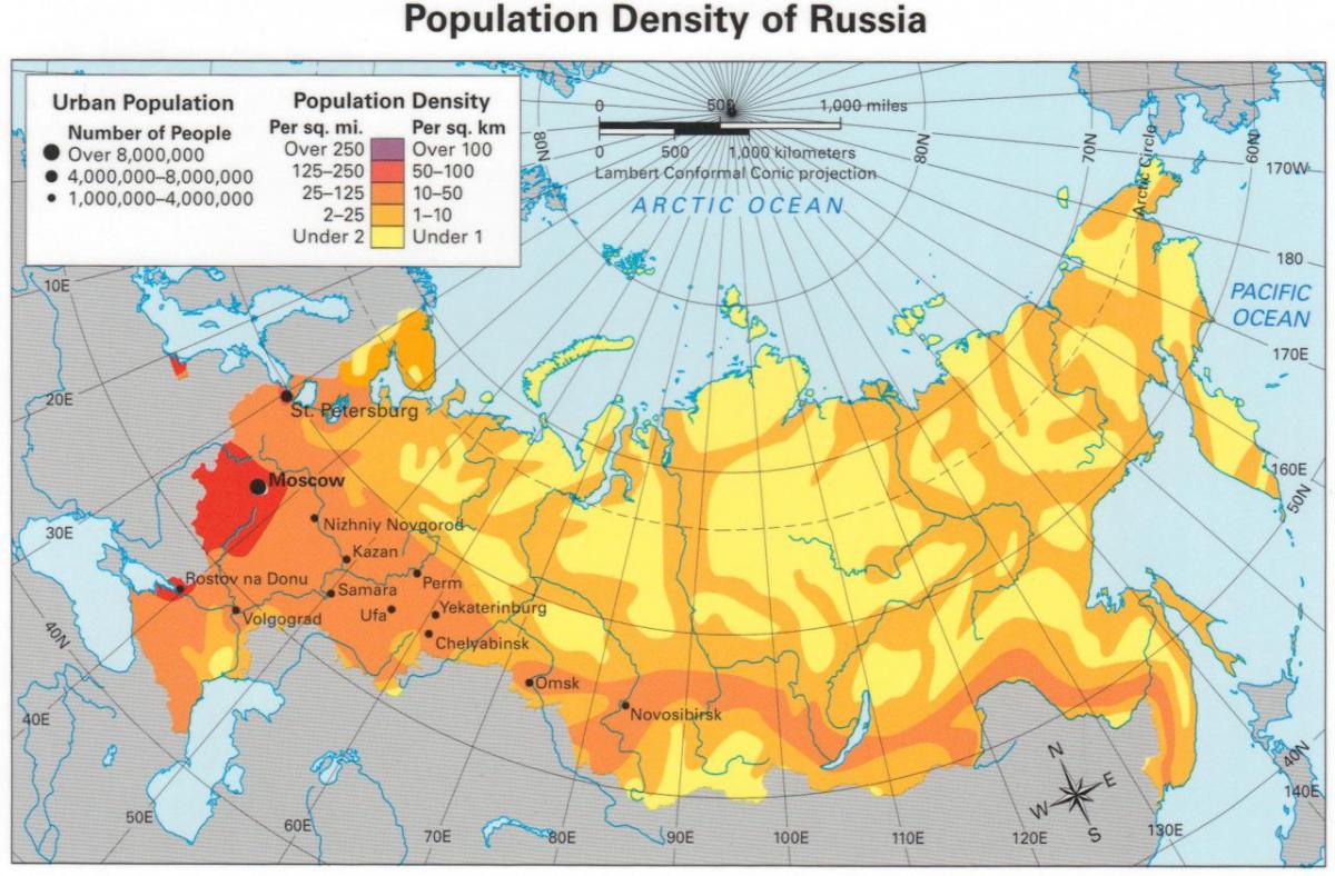 ロシア密度マップ