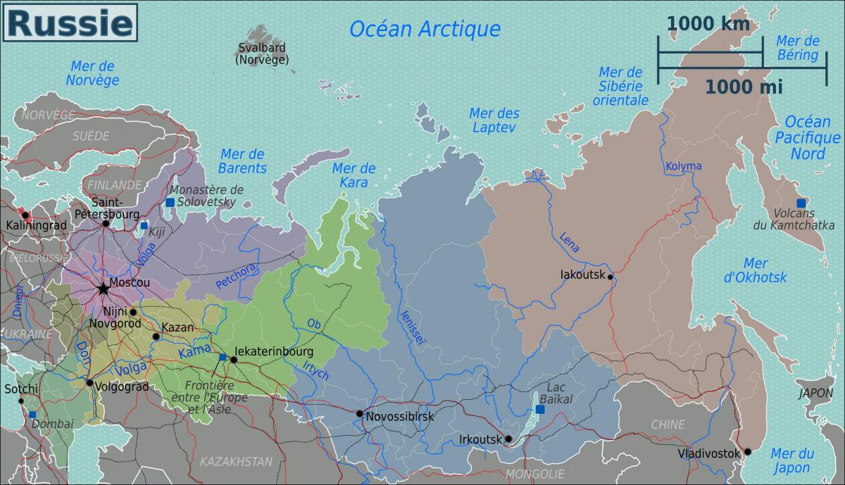 ロシア地域の地図