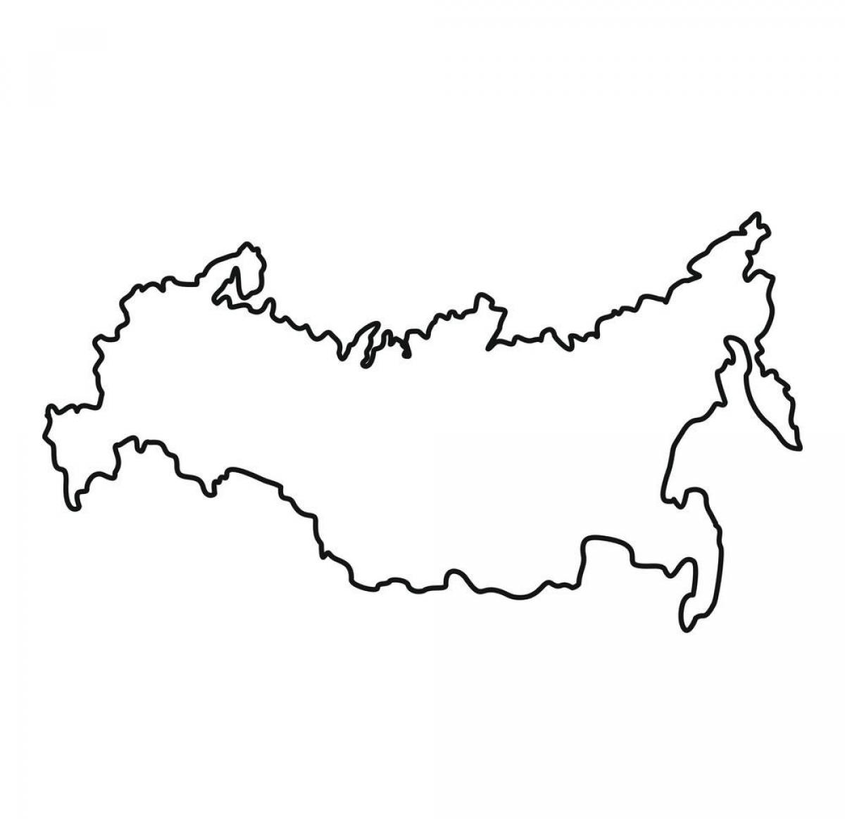 ロシアの等高線地図